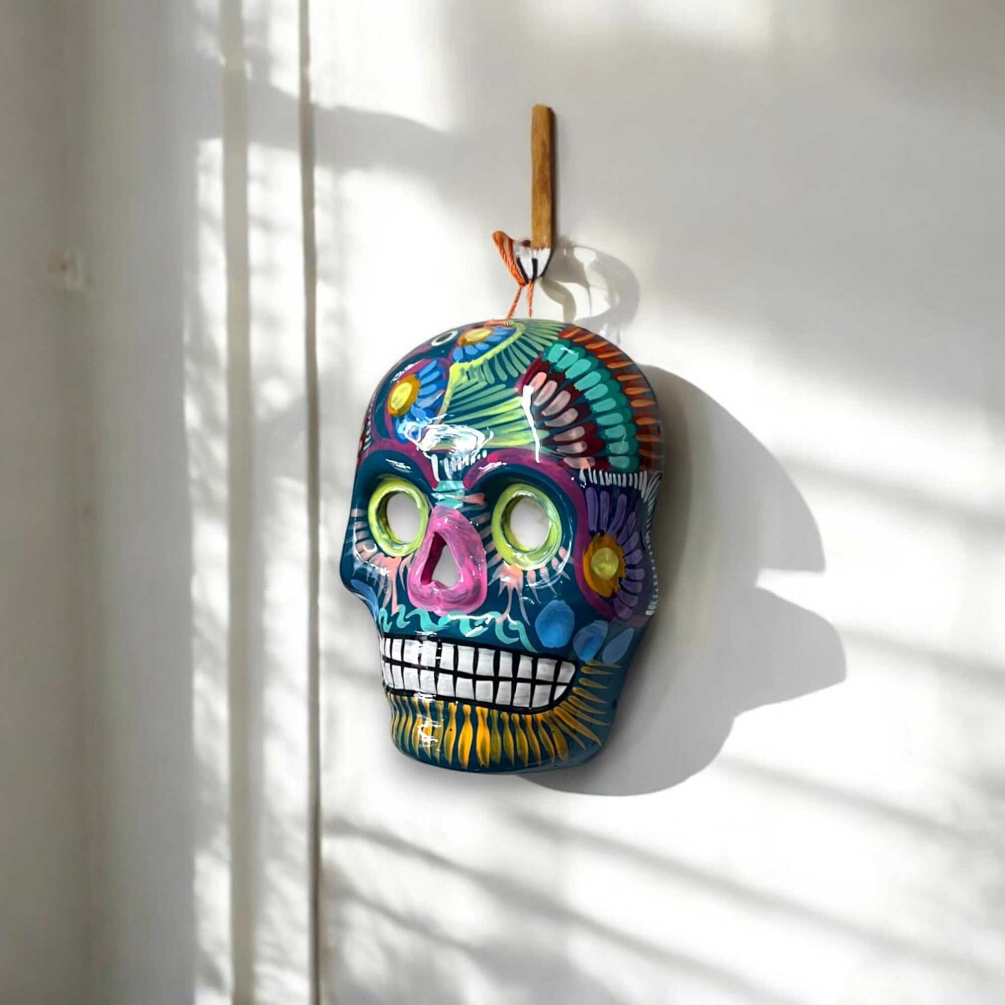 Colorful Hand-Painted Calavera Sugar Skull